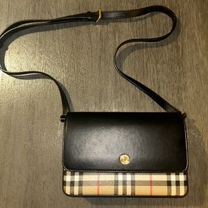 Burberry New Hampshire Check Canvas & Leather Crossbody Bag